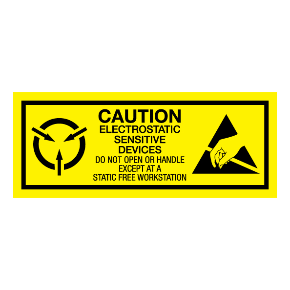 500 ESD Labels 2x.625 CAUTION Electrostatic Sensitive Devices Static Warning Stickers 