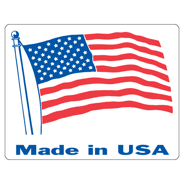 Made In USA Flag Label