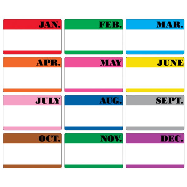 3" x 5" Month of the Year Labels