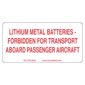 Lithium Metal Battery Label