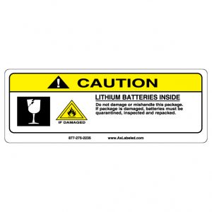 Caution Lithium Batteries Inside Label