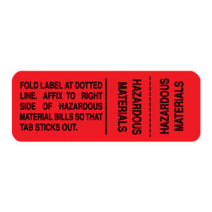Hazardous Materials Paper Tab
